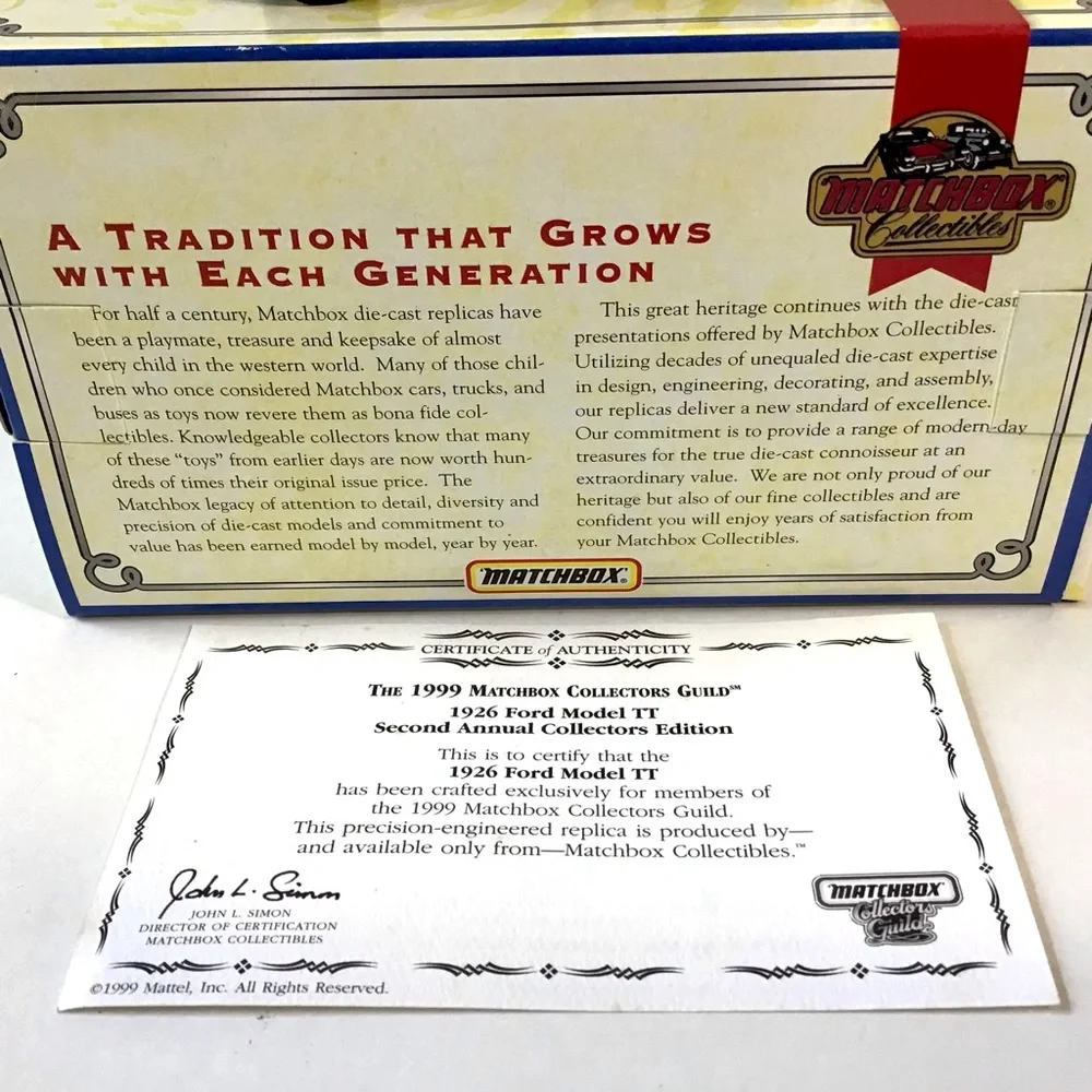 Matchbox Collectors Guild 2nd Annual 1926 Ford Model TT 1:43 Yesteryear YYM38030